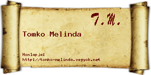 Tomko Melinda névjegykártya
